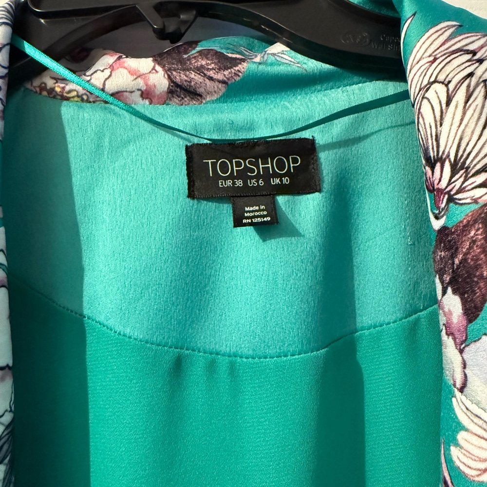 Topshop Turquoise and Floral Women's Kimono